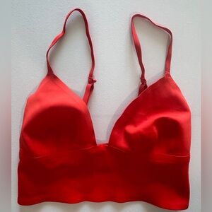 Intimately Free People XS Bra Red Bralette Fire Red Stretch Crop Top Glam Date